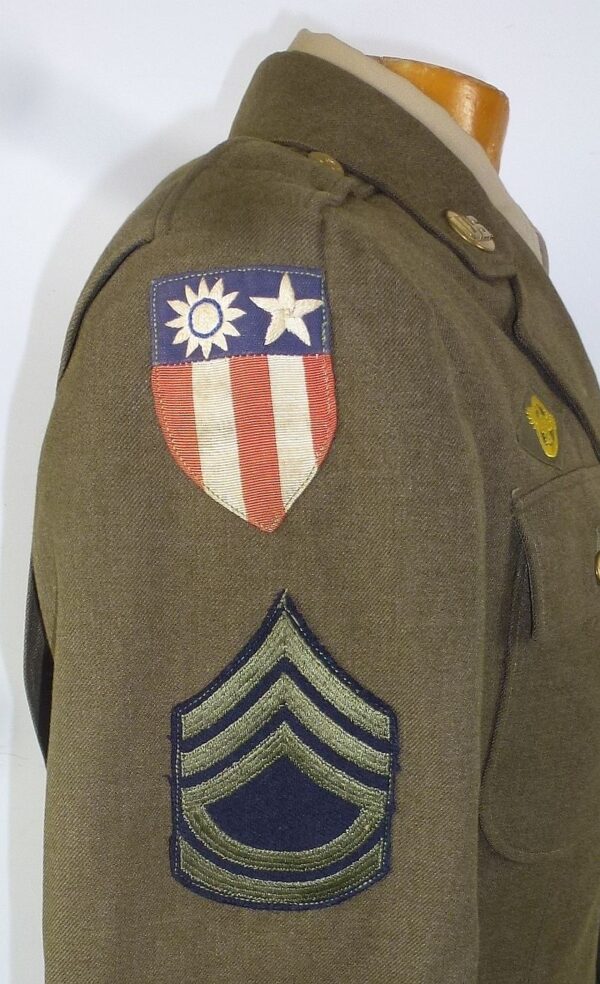 WWII 14th Air Force Sergeant First Class Air Gunner Tunic and A-2 Flight Jacket - Image 8