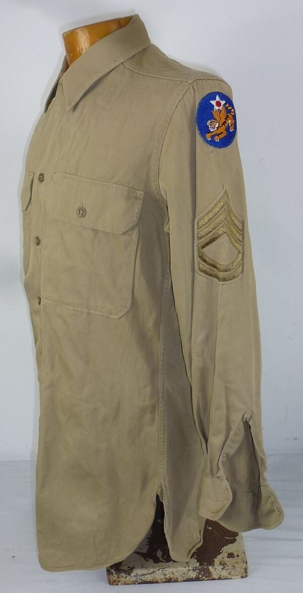 WWII 14th Air Force Sergeant First Class Air Gunner Tunic and A-2 Flight Jacket - Image 14