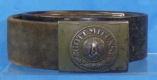 WWII German Army EM/NCO Leather Belt and Buckle