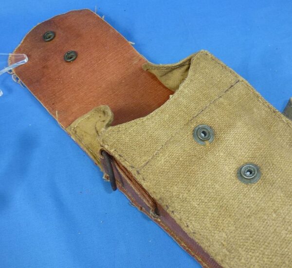 WWII Japanese Rubberized Canvas Type 96/99 Light Machine Gun Pouch - Image 5