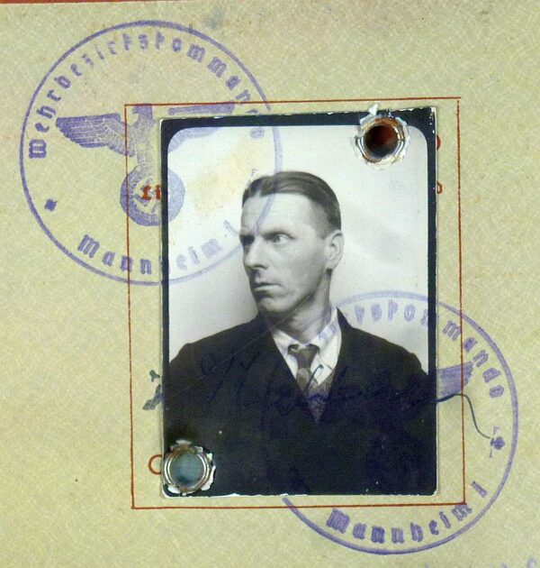 WWII German Army Wehrpass of a Landes Schutzen Battalion Soldier - Image 2