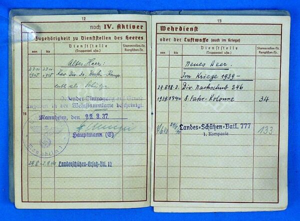 WWII German Army Wehrpass of a Landes Schutzen Battalion Soldier - Image 4