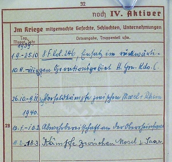 WWII German Army Wehrpass of a Landes Schutzen Battalion Soldier - Image 7