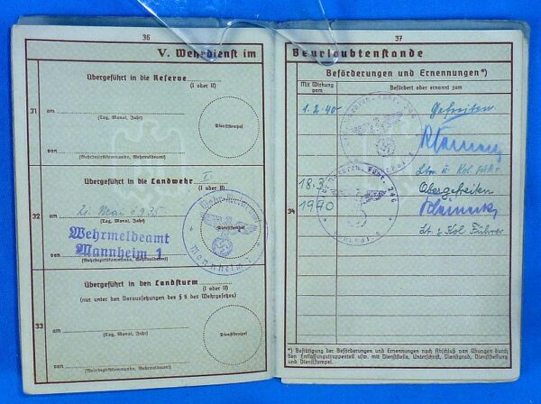 WWII German Army Wehrpass of a Landes Schutzen Battalion Soldier - Image 8