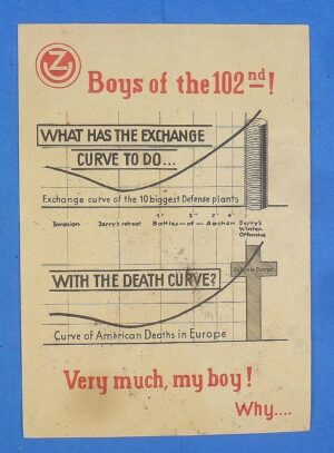 WWII German Propaganda Leaflet Directed to the U.S. Army 102nd Infantry Division