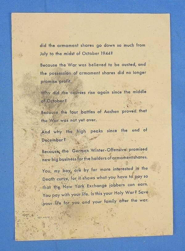 WWII German Propaganda Leaflet Directed to the U.S. Army 102nd Infantry Division - Image 2