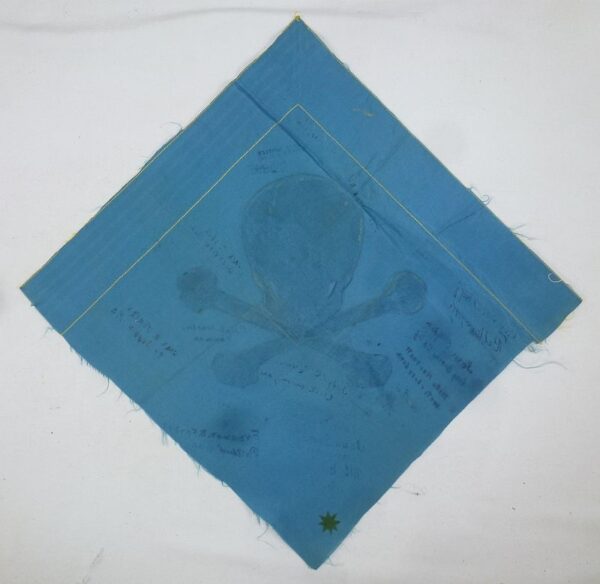 Signed WWII Skull and Crossbones Flag Fragment - Image 4