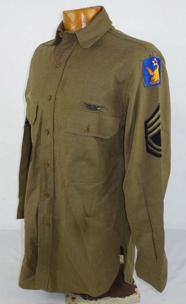 WWII China Burma India Theater / 2nd Air Force Technical Sergeant Air Gunner's Shirt - Image 2