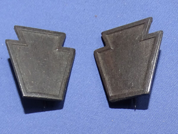 Pair WWI 28th Division Officer's Keystone Collar Insignia