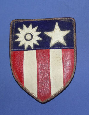 WWII CBI Leather Patch - 3 X 3-5/8 inches
