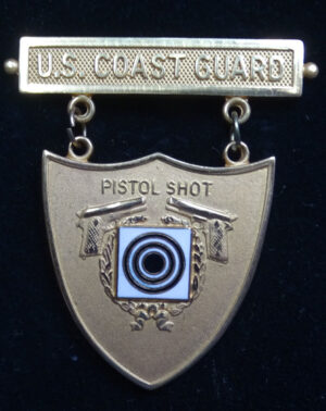 U.S Coast Guard Silver Pistol Shot Qualification Badge