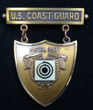 U.S Coast Guard Bronze Pistol Shot Qualification Badge