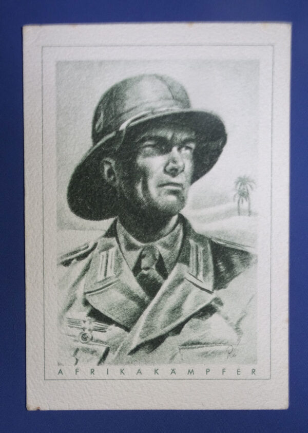 WWII German Postcard Africa Corps Soldier