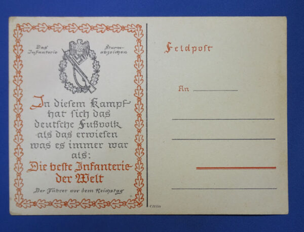 WWII German Infantry Assault Postcard