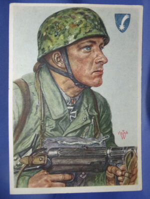 WWII German Paratrooper Postcard