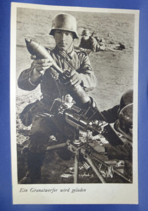 WWII German Mortarman Postcard