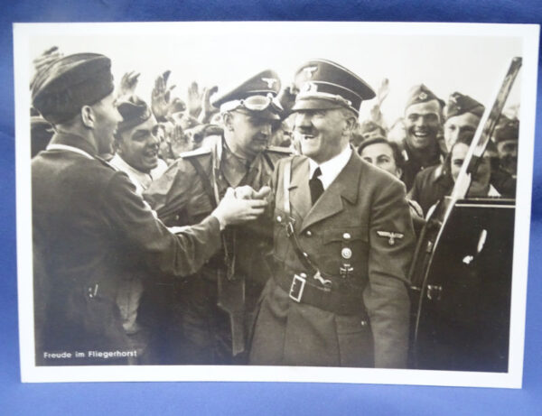 WWII German Hitler with Troops Postcard