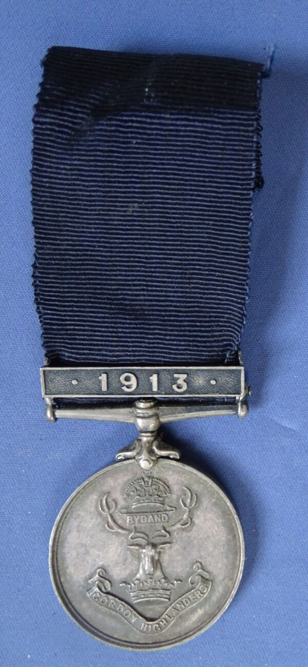 1913 British Gordon Highlanders Company Championship Medal Named & Engraved "No 7193 L/S F. Boyne"