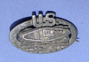 WWI Tank Corps Sweetheart Pin Sterling 1"