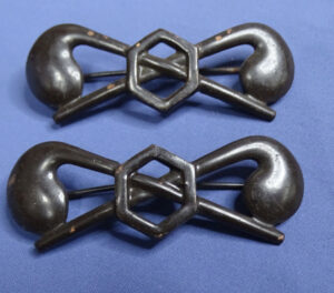 Pair WWI Officer's Chemical Corps Collar Insignia