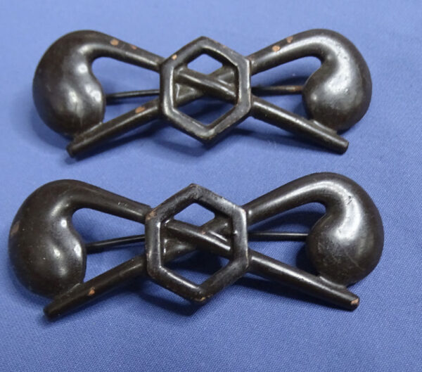 Pair WWI Officer's Chemical Corps Collar Insignia