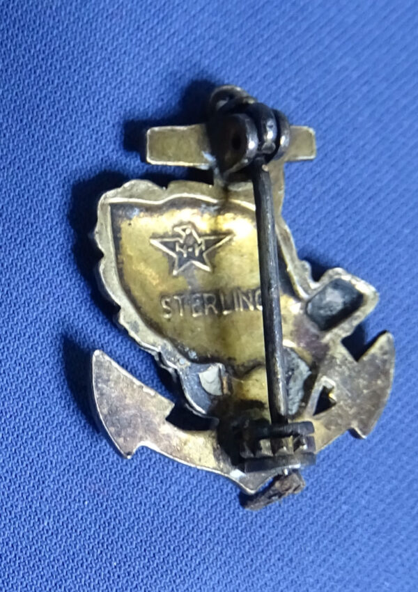 WWII USN Navy Nurse Corps Sterling Collar Insignia - Image 2