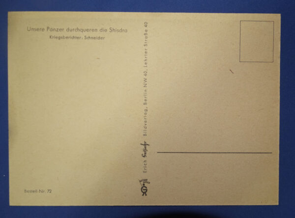 WWII German Postcard Tanks Winter Scene - Image 2