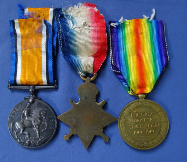 WWI British Medal Trio Named "#43552 PTE. W. J. Crunkhorn L' Pool R." - Image 2