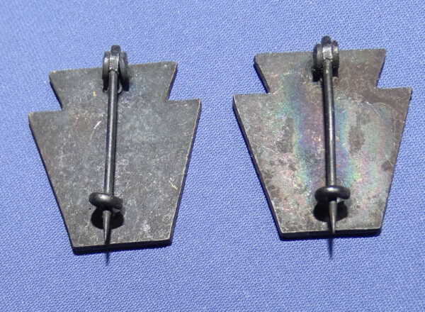 Pair WWI 28th Division Officer's Keystone Collar Insignia - Image 2