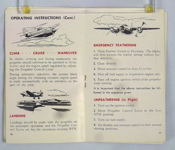 1943 Curtiss Aircraft Electric Propeller Pilot's Manual - Image 2