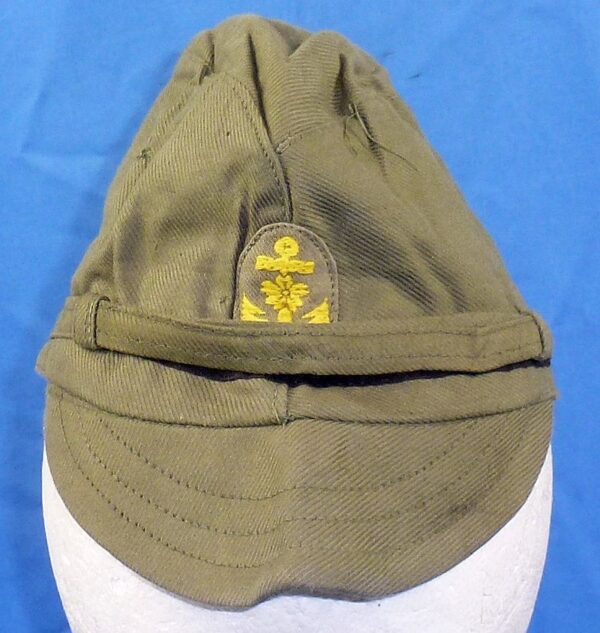 Near Mint WWII Japanese Navy Petty Officer Green Cotton Field Cap - Image 2