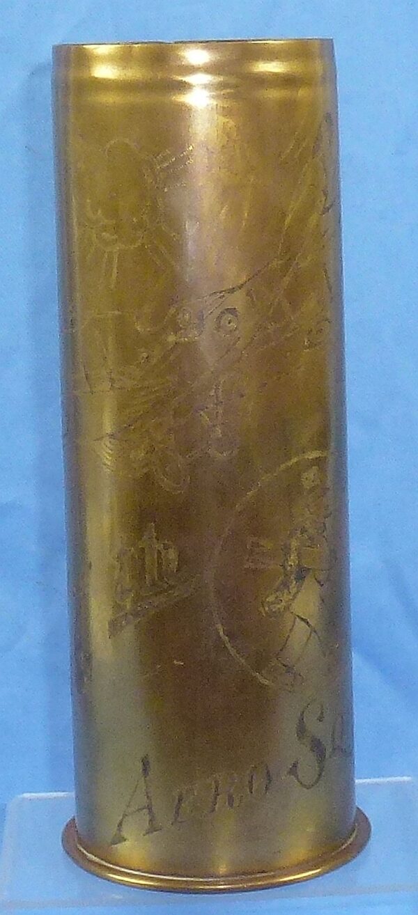 WWI 11th Aero Squadron Trench Art Shell Casing