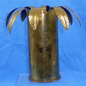 WWI Russian Trench Art Shell Casing with Czar Nicholas II Monogram