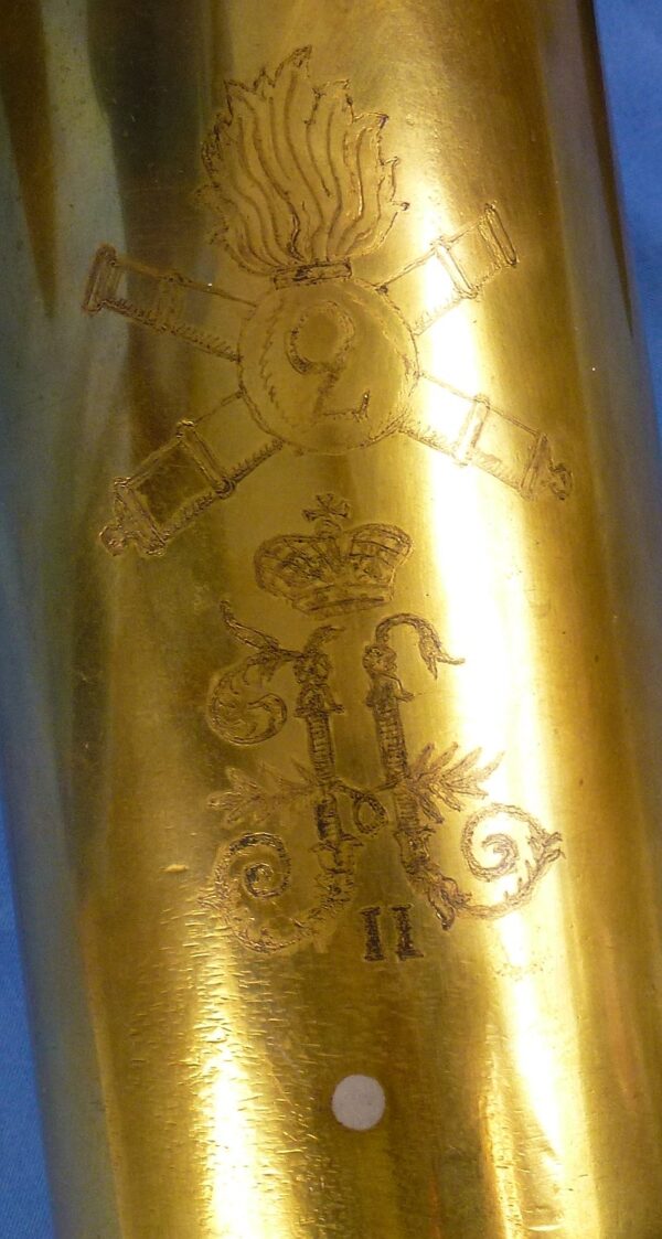 WWI Russian Trench Art Shell Casing with Czar Nicholas II Monogram - Image 3
