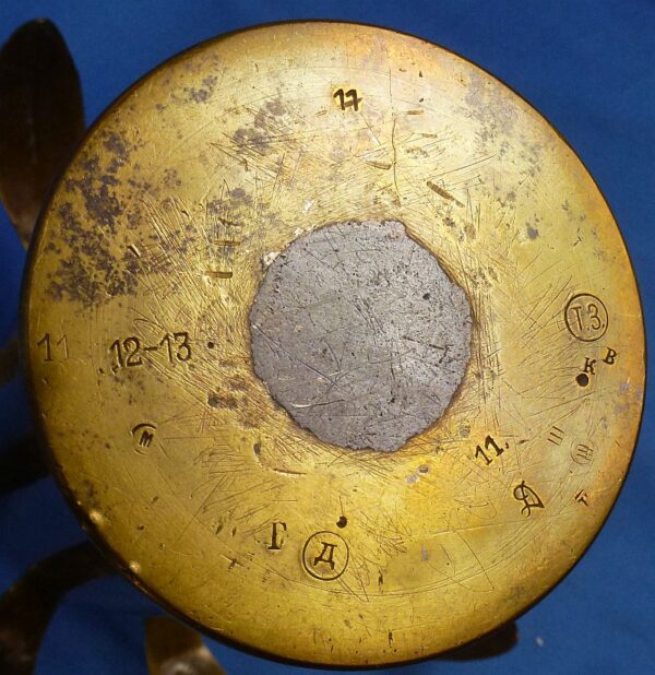WWI Russian Trench Art Shell Casing with Czar Nicholas II Monogram - Image 4
