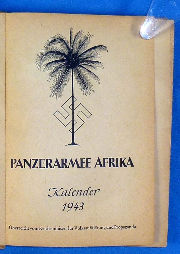 1943 Panzerarmee Afrika Pocket Calendar and Diary - Image 2