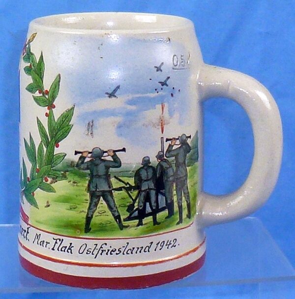 1942 Kriegsmarine Naval Flak Artillery Service Stein - Image 3