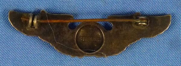 WWII Sterling Pin Back 2 Inch Air Crew Wing - Image 2