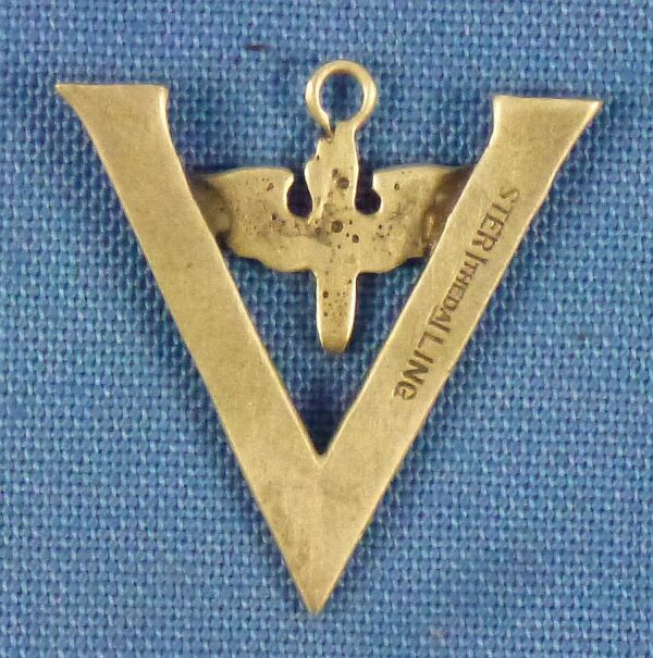 WWII Sterling Army Air Force "V for Victory" Pendant - Image 2