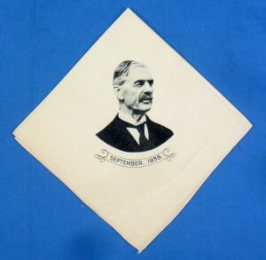British Prime Minister Neville Chamberlain 1938 Munich Conference Commemorative Handkerchief
