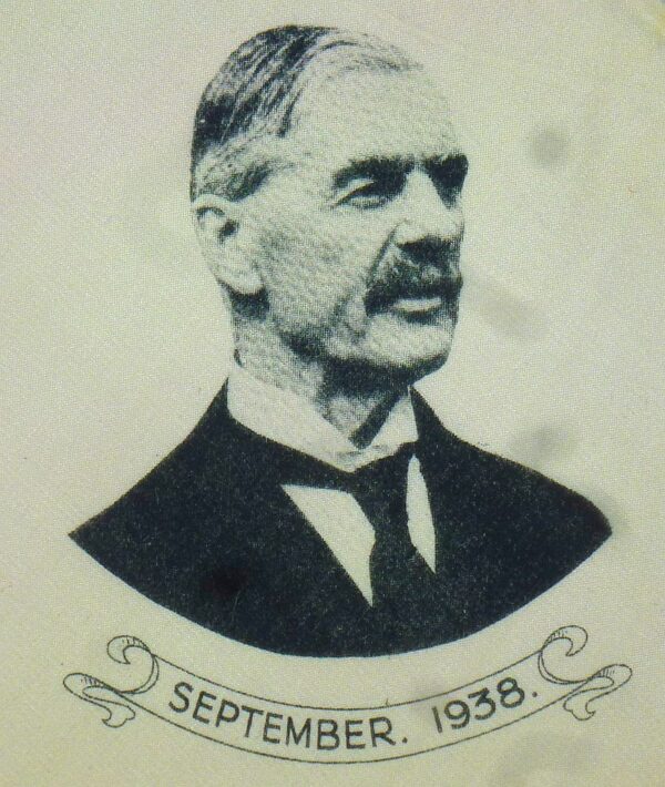 British Prime Minister Neville Chamberlain 1938 Munich Conference Commemorative Handkerchief - Image 2