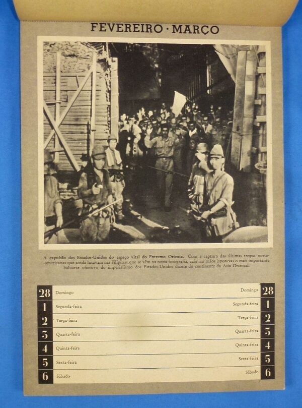 1943 Pro Axis Portuguese 52 Page Calendar - Image 4