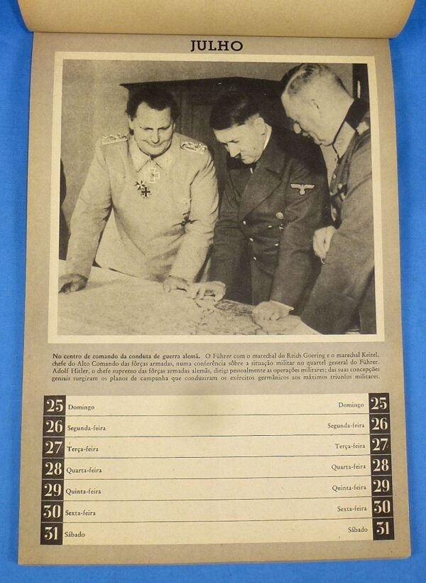 1943 Pro Axis Portuguese 52 Page Calendar - Image 5