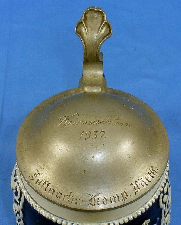 1937 Dated Luftwaffe Signals Company in Furth Service Stein - Image 4