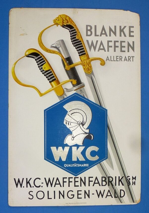 Third Reich WKC Dagger and Sword Manufacturer Standing Advertising Sign