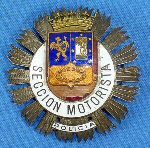 Fascist Spain City of Madrid Motorized Police Badge