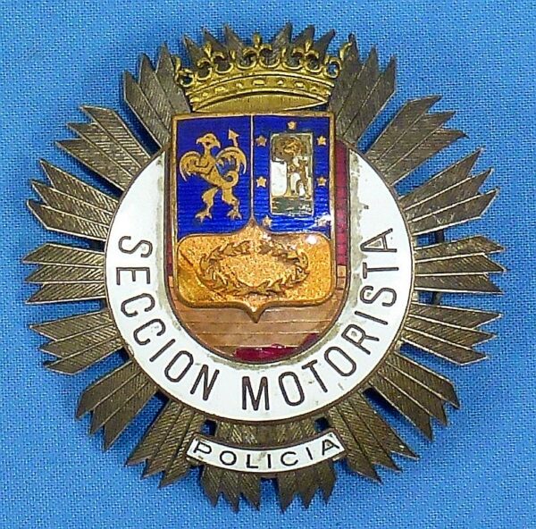 Fascist Spain City of Madrid Motorized Police Badge