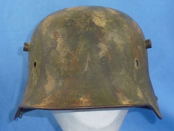 Camouflage Battle Damaged M1916 German WWI Combat Helmet by Eisenhuttenwerk - Image 2