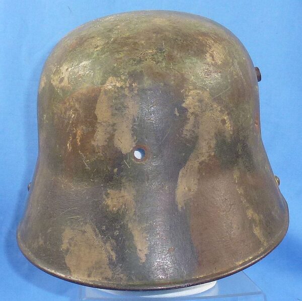 Camouflage Battle Damaged M1916 German WWI Combat Helmet by Eisenhuttenwerk - Image 4
