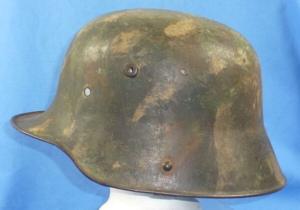 Camouflage Battle Damaged M1916 German WWI Combat Helmet by Eisenhuttenwerk - Image 5